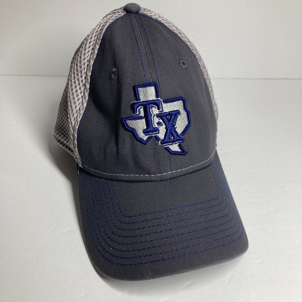 Texas Rangers Cap Hat Fitted Adult Small/Medium‎ Gray Embroidered MLB Baseball